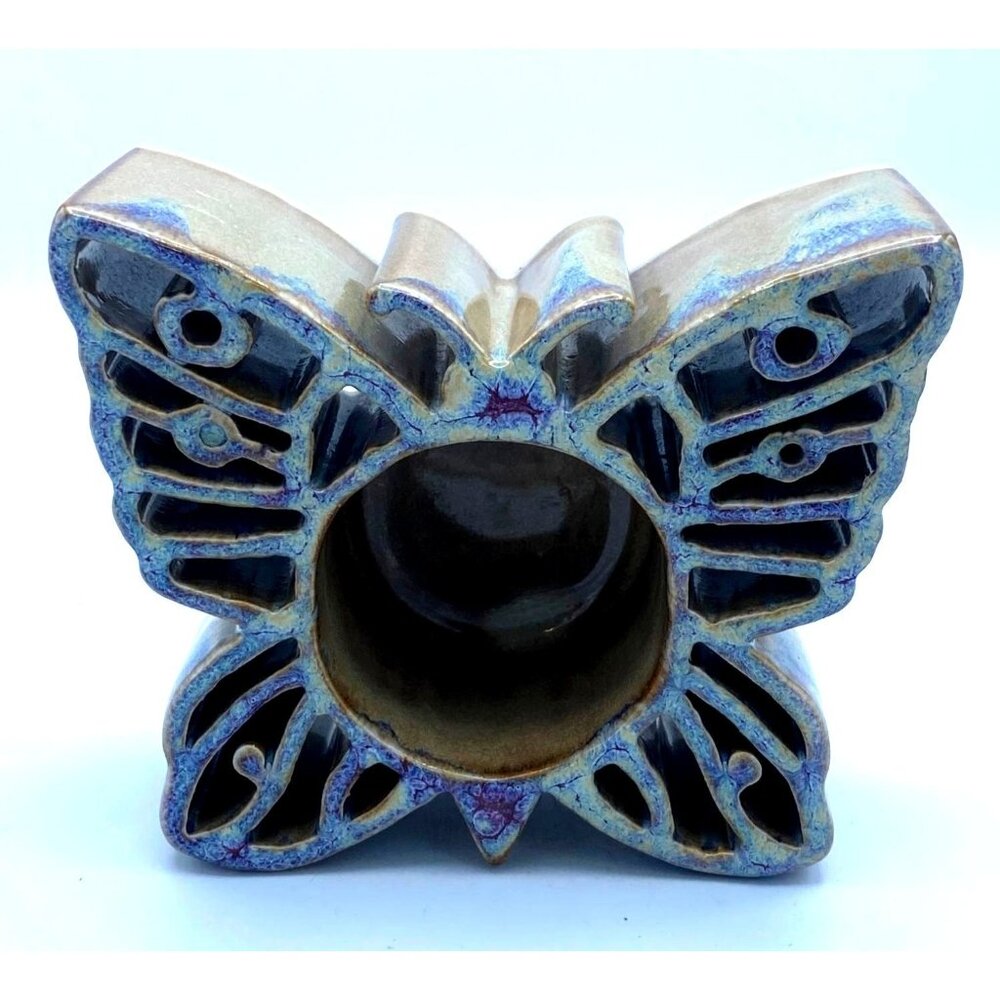 Bay Pottery Butterfly Votive Candle Tea Light Holder in USA /Signed
